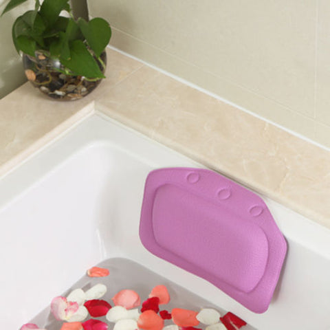 Luxury Home Bath Spa Pillow Deep Spongy Cushion Relaxing Massage Big Suction Cup Bathtub Neck Back Comfort Support Relaxing Tool