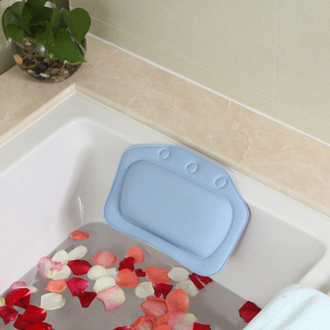 Luxury Home Bath Spa Pillow Deep Spongy Cushion Relaxing Massage Big Suction Cup Bathtub Neck Back Comfort Support Relaxing Tool