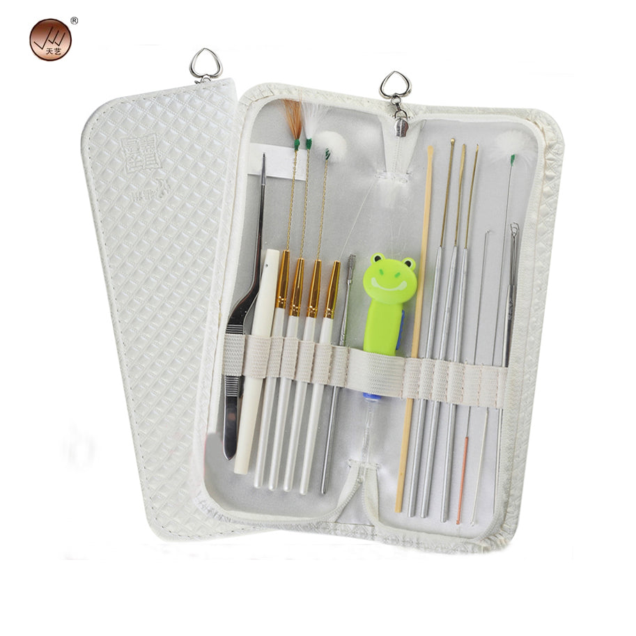 15pc/set Health Personal EarWax Removal Tool Ear Care with Flashlight Earpick Bag