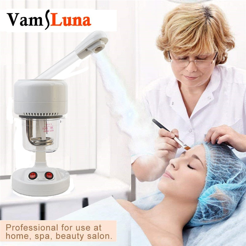 Vamsluna Nano Ionic Warm Mist Facial Steamer Sauna SPA Mist Moisturizing Sprayer for Pores Cleanse Face Humidifier