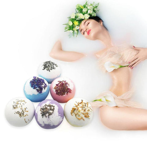 Bubble Bath Ball Dried Flower Essential Oil Stress Relief Bath Bomb Bathroom SPA Gift Effervescence Balls 2019 Easter gift
